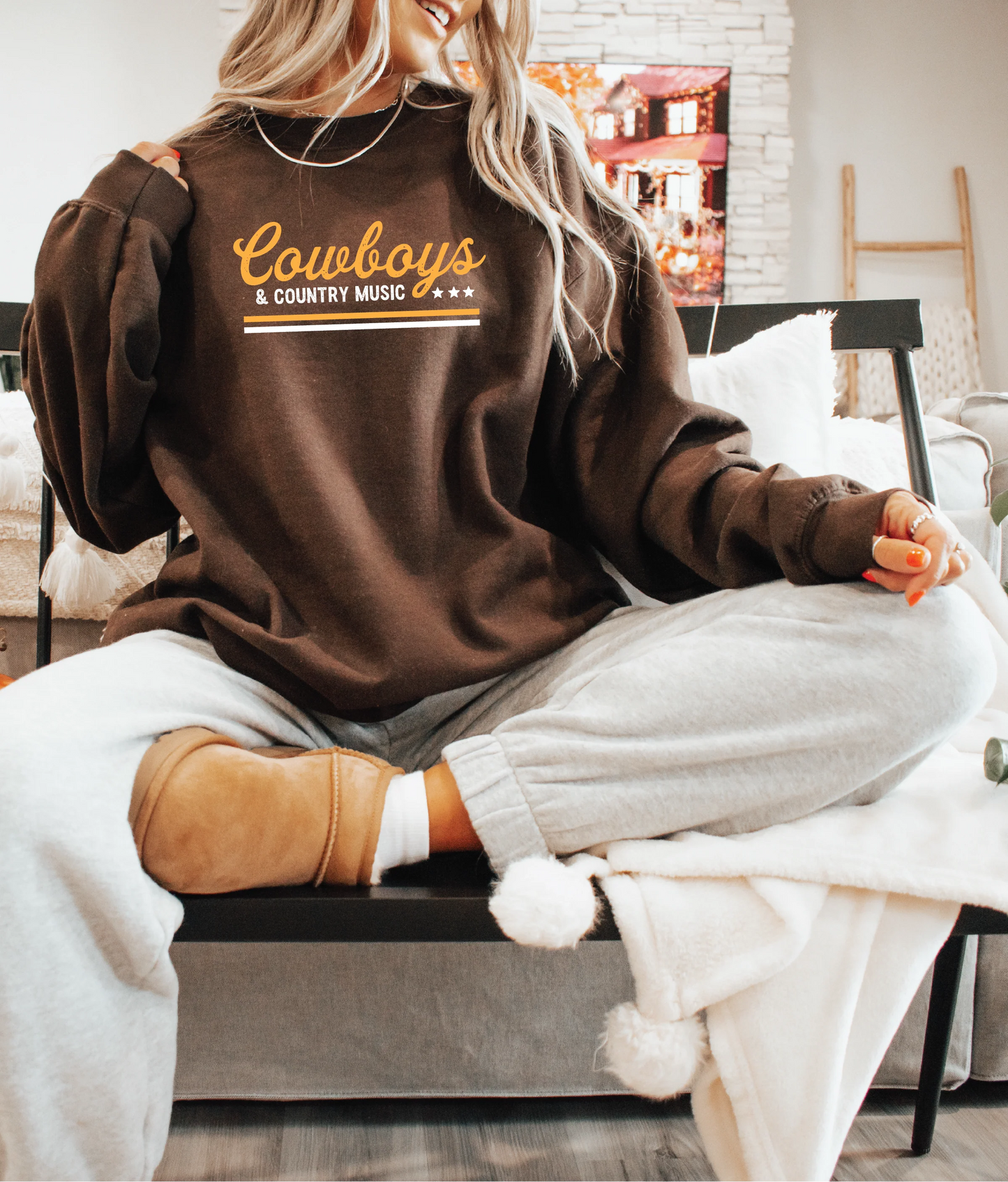 Blonde Ambition Cowboys & Country Music Classic Crewneck Sweater