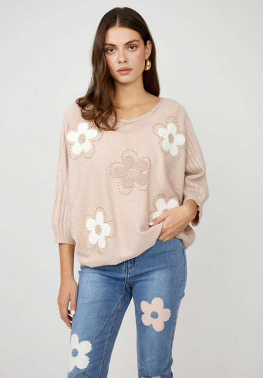 Frank Lyman Floral Crew Neck Pullover Style 256767U