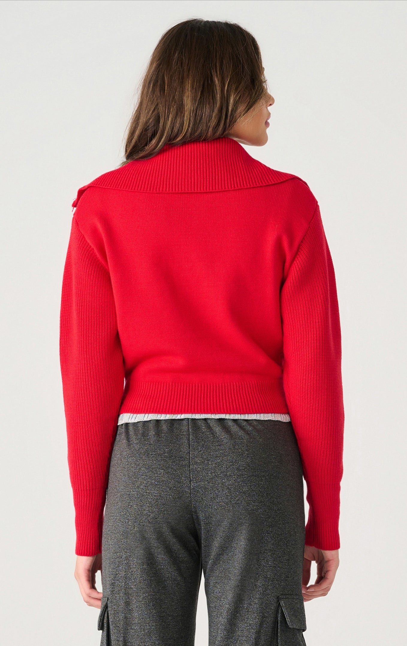 Dex Half Zip Sweater Cherry Red