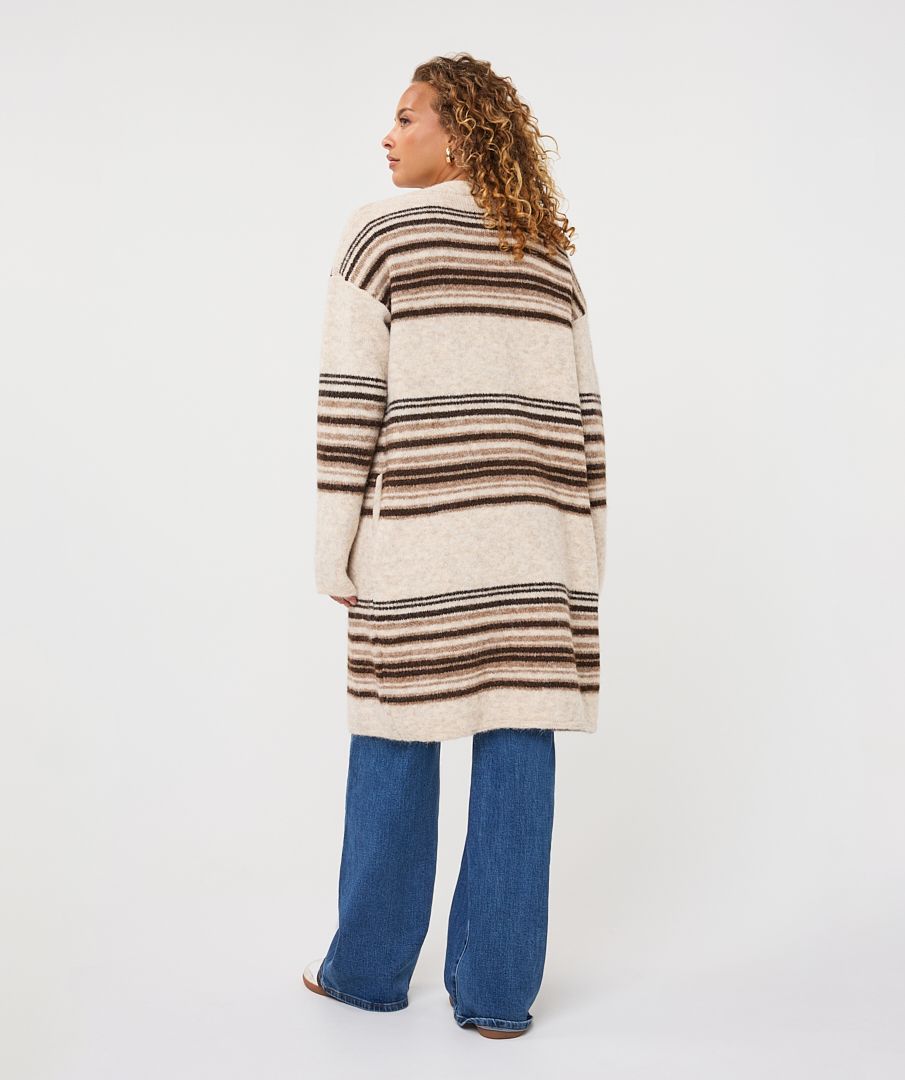 Esqualo Striped Long Cardigan