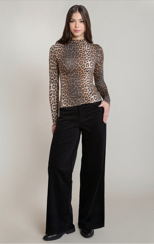 Dex Corduroy Wide Leg Pants Black