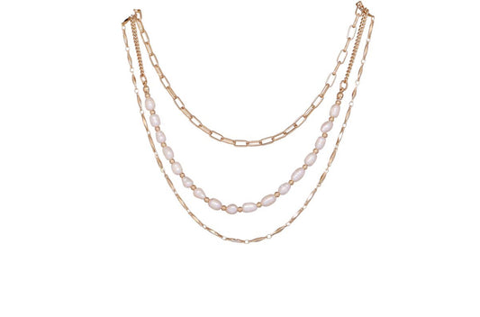 Merx Gold Chain Pearl Necklace