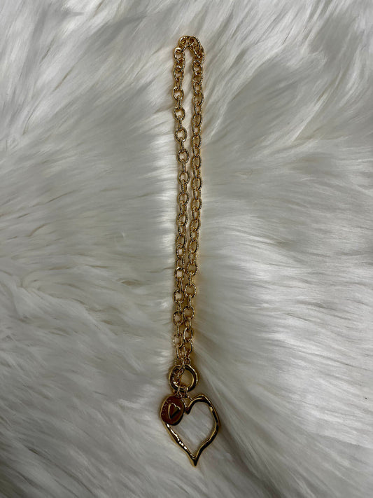 Merx Gold Hollow Heart Necklace