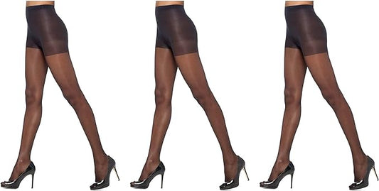 HUE Sheer Black Tights With Control Top