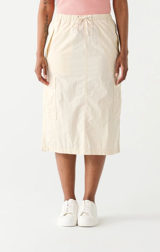 Parachute Cargo Midi Skirt Cream