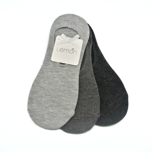 Lemon 3 Pack Silk Touch Non-Slip Liner Socks