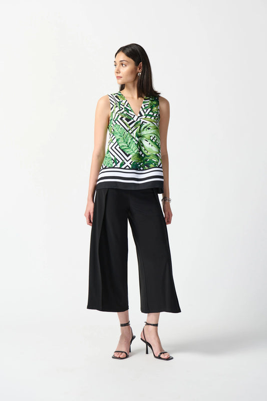 Woven Tropical Print Flared Top
242237