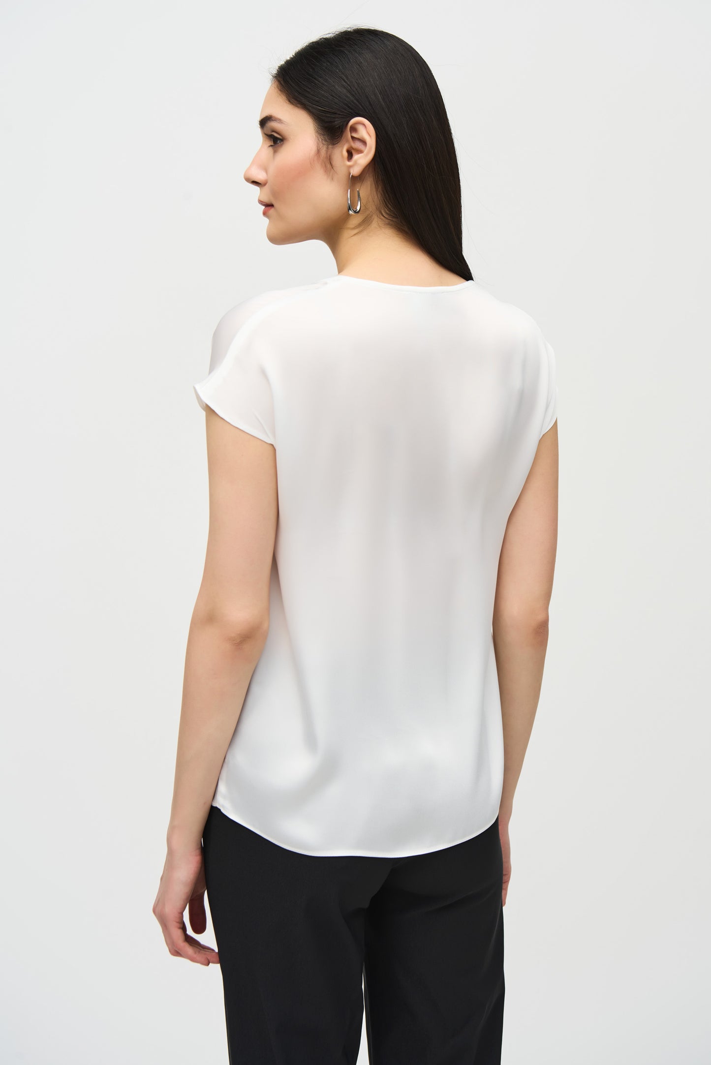 Satin Short Sleeve Top
242123 White