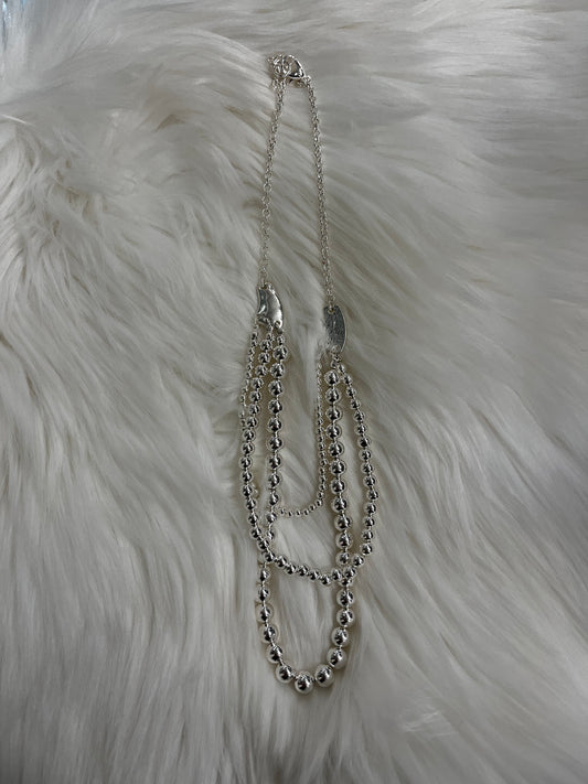 Merx Silver Triple Layer Necklace