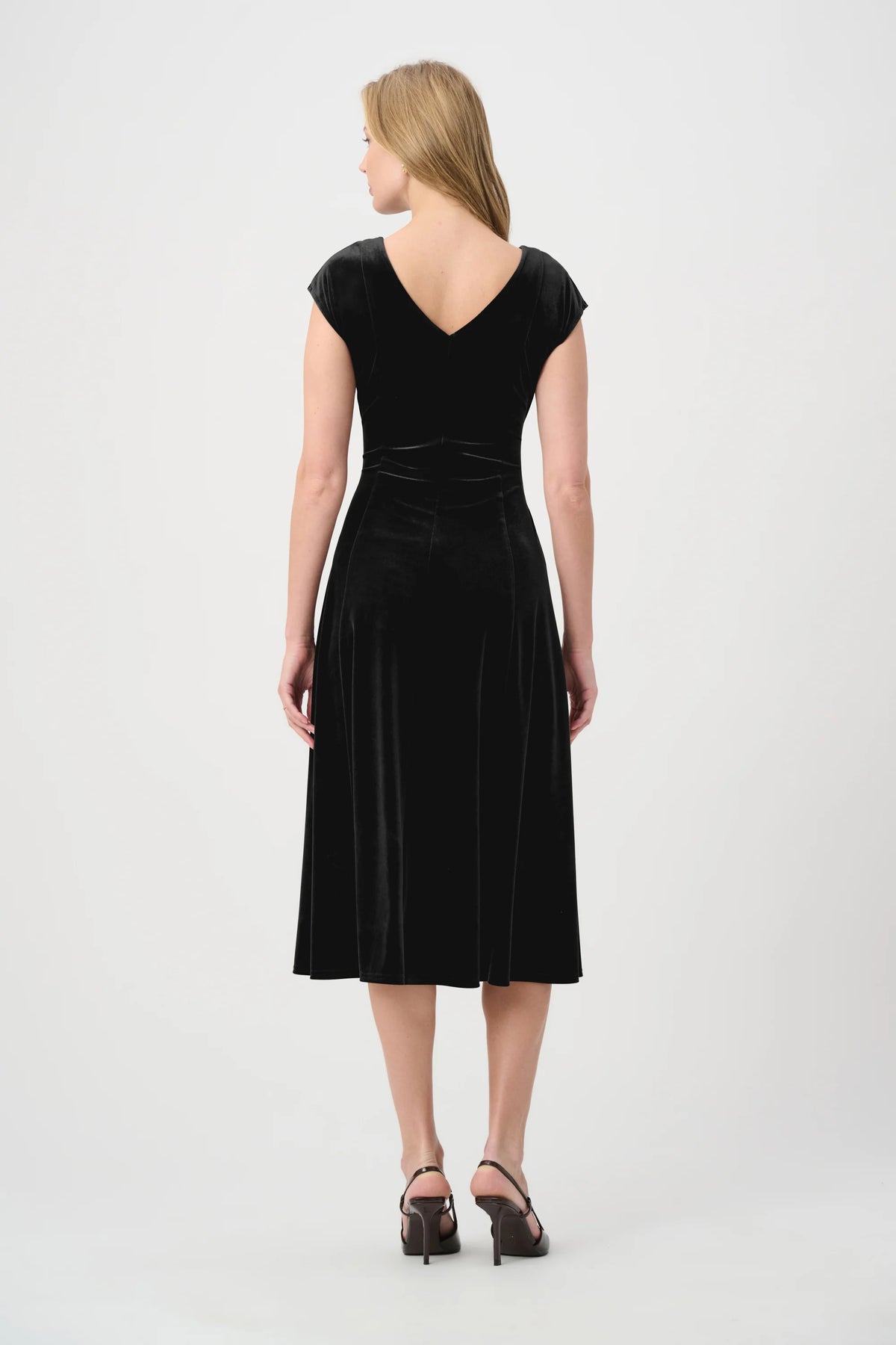Velvet Fit & Flare Belted Dress264209