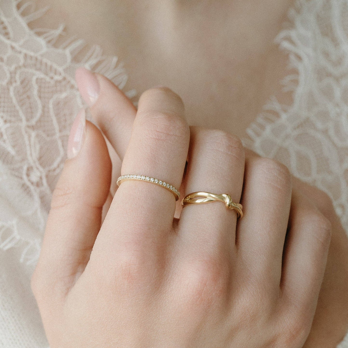 Petite Gold Jewelry Everly Knot Ring