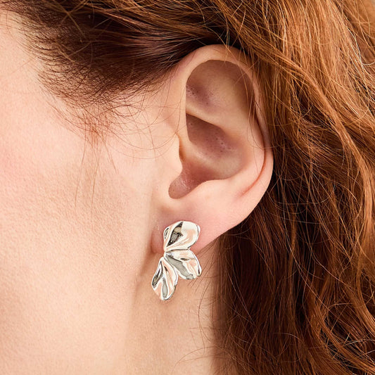 Foxy Originals Rosette Stud Earrings Silver