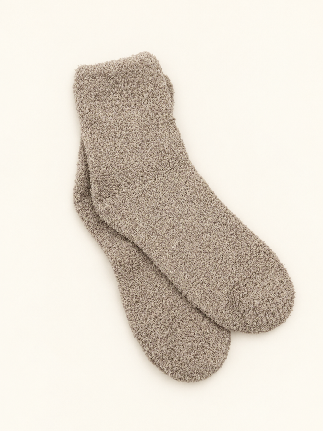 J&F Gift Inc Teddy Fuzzy Socks Taupe