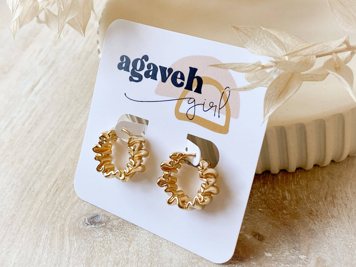 Agaveh Girl Ribbon Hoop Earrings